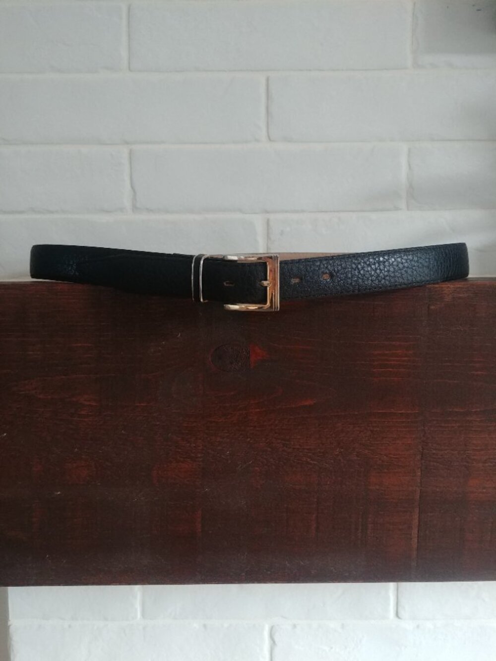 Vintage Men's genuine leather black pebbled belt made in Canada 34 85